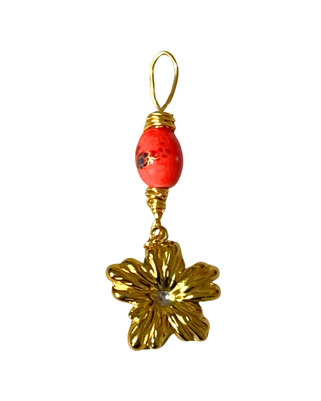 "RED FLOWER" WIRE CHARM