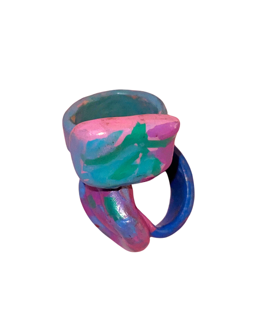 "DUO PASTEL" POLYMER CLAY RINGS